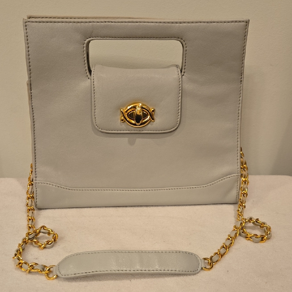 Giani Bernini Structured Chain Crossbody / Satchel - Soft Gray - Vintage